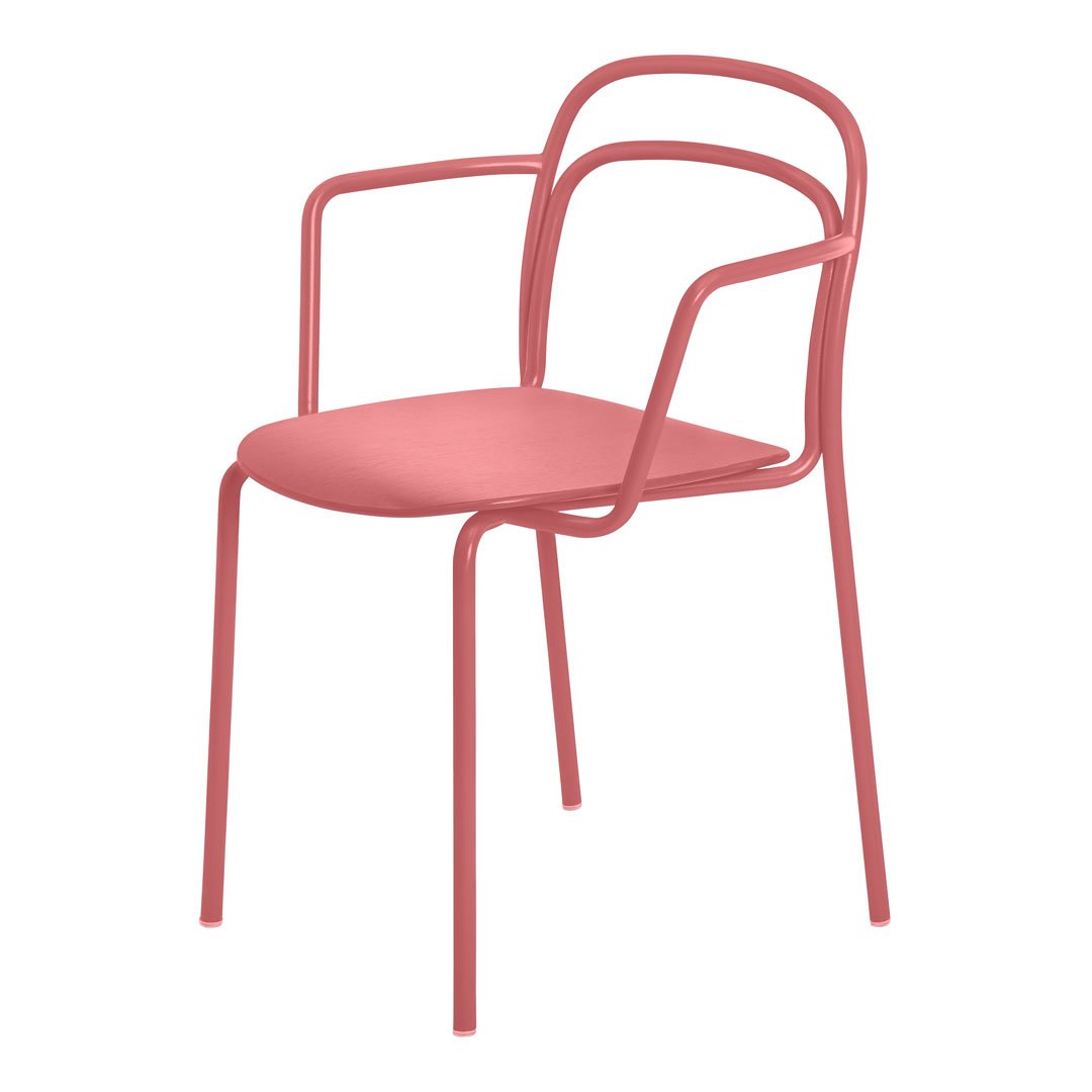 Catty Cafe Chair with Arms - Stackable Modern Bistro Chair for Coffee Shops, Restaurants & Home Dining - Durable & Space-Saving Design