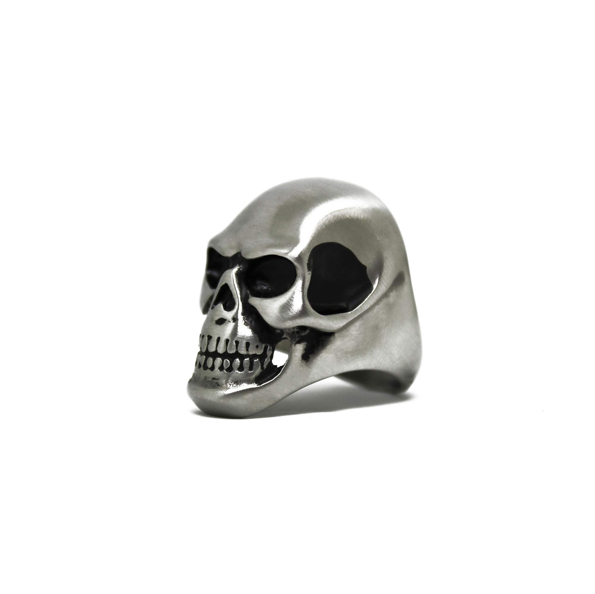 Vintage Matte Skull Ring for Men - Motorcycle Biker Jewelry for Outlaw Club Style