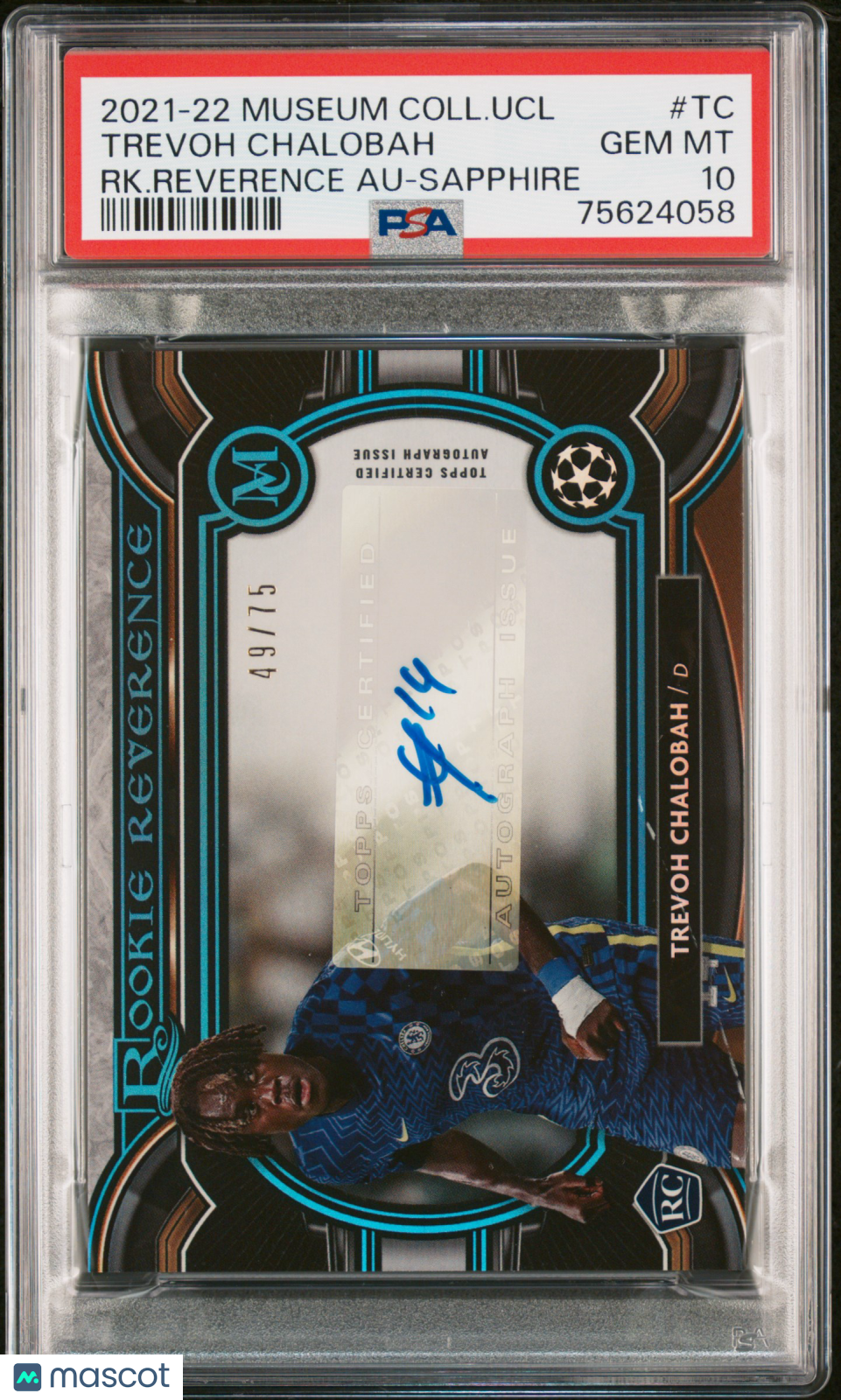 2021-2022 Topps Museum Collection Trevoh Chalobah Rookie Autograph Card /75 #TC PSA 10 Gem Mint - Perfect for Soccer Card Collectors & Chelsea FC Fans