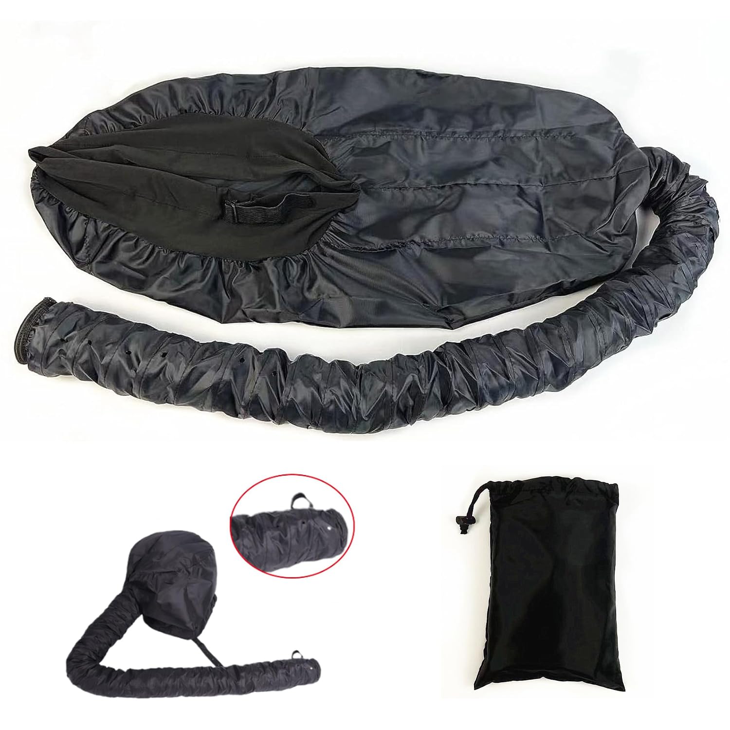 LXTaoler Adjustable Bonnet Hood Hair Dryer Cap - Portable Hair Steamer Drying Hood for Women with Long Curly Hair (Black) | Perfect for Salon, Home & Travel Use