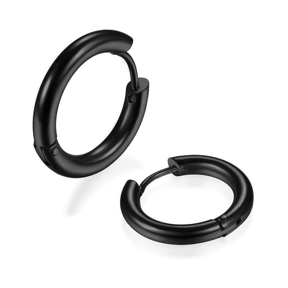 316L Surgical Stainless Steel Huggie Hoop Earrings - 6mm 8mm 10mm 11mm 12mm 14mm Hypoallergenic Cartilage Helix Earrings - Hinged Sleeper Hoops for Men & Women - Perfect for Daily Wear, Work & Special Occasions
