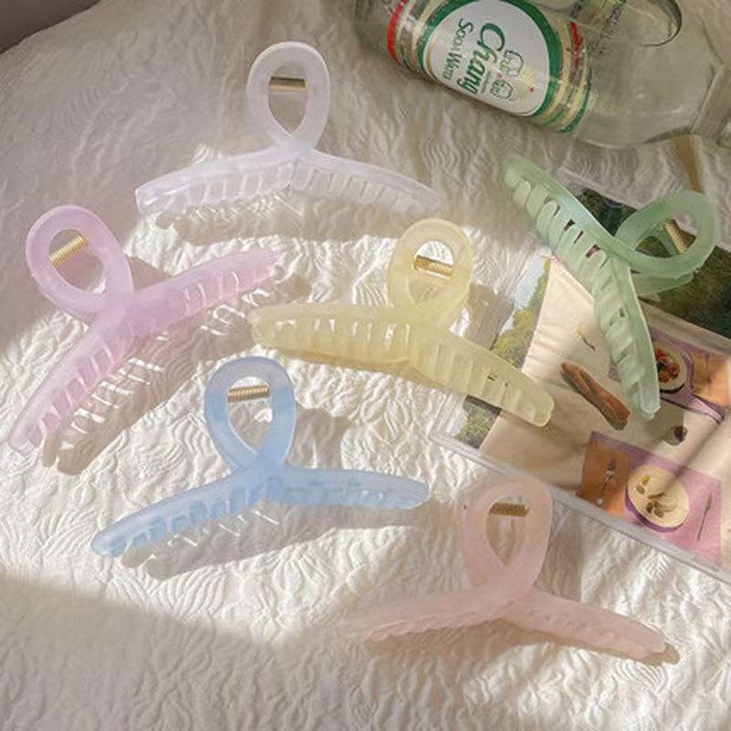 GLITZ & GLAMOUR Large Clear Hair Claw Clips - 4 Pack Long Jaw Hair Clips for Women & Girls | Perfect for Ponytails, Buns & Everyday Hairstyles