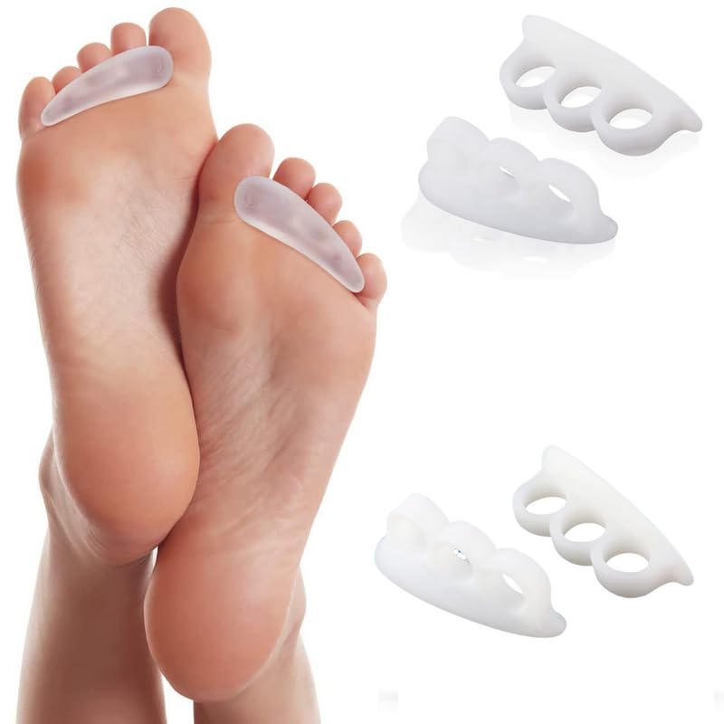 Sole Care Silicone Gel Toe Separators - 1 Pair Hammer Toe Corrector & Pain Relief | Soft Gel Splints for Overlapping Toes Prevention | Ideal for Yoga, Running & Daily Comfort