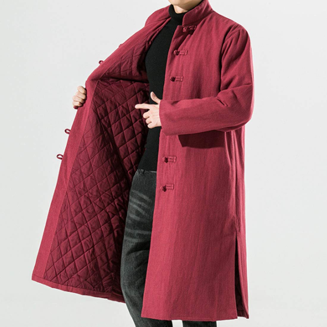 Traditional Chinese Men's Padded Jacket with Frog Buttons - Winter Warm Coat for Men | HZCX FASHION | Perfect for Cold Weather, Cultural Events & Asian Heritage Celebrations