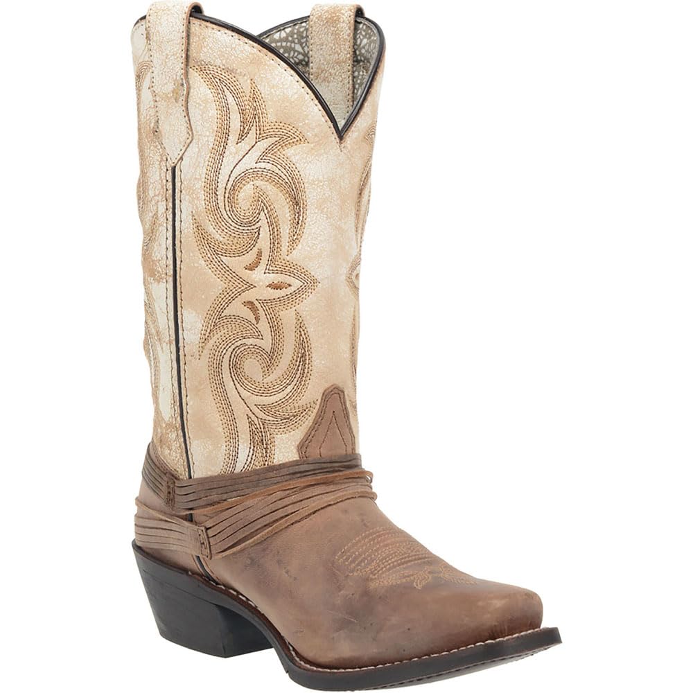 Laredo Women's Myra Embroidered Square Toe Dress Boots - Mid Calf Western Boots with 1-2