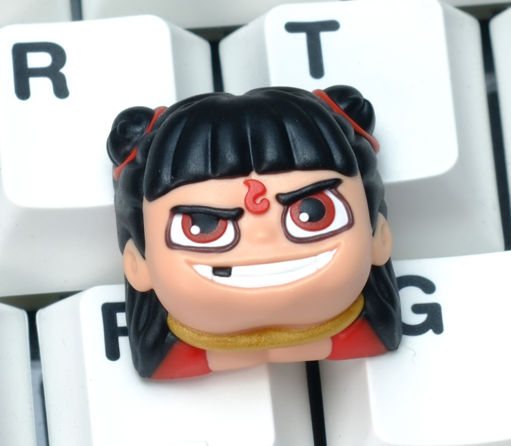 Colorful Ne Zha Resin Keycaps - Custom Cartoon Character Keyboard Decor - Perfect for Gaming, Typing & Mechanical Keyboard Enthusiasts