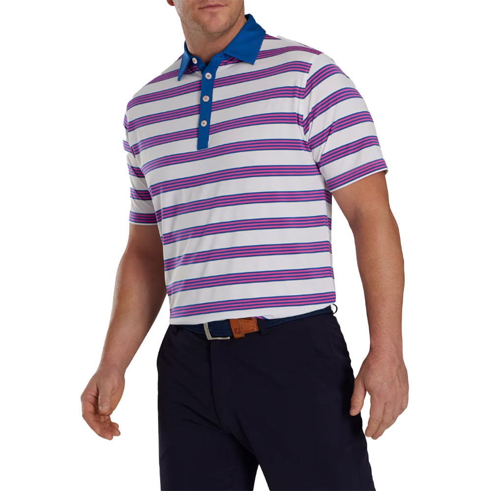 FootJoy Bold Stripe Men's Golf Polo Shirt - Moisture-Wicking Performance Fabric for Comfort on the Golf Course