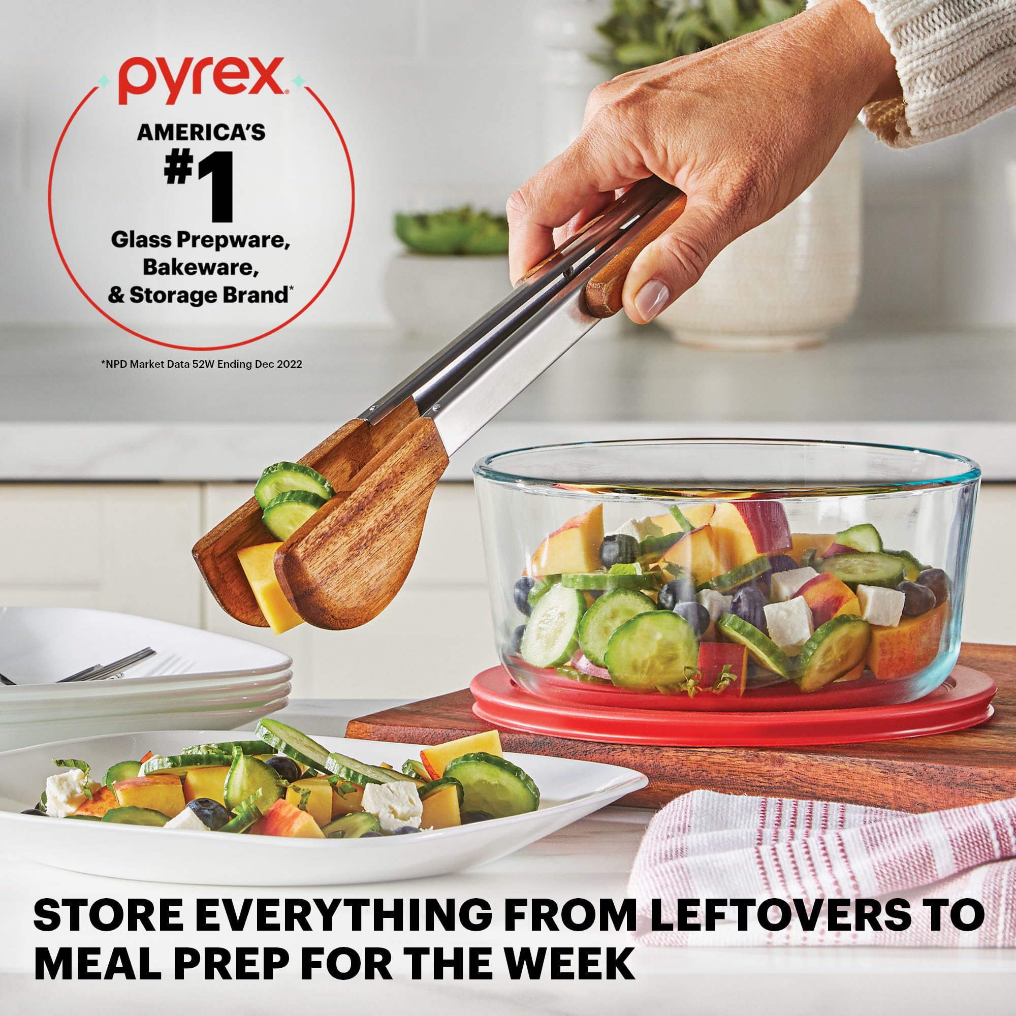 Pyrex Simply Store 24-Piece Glass Food Storage Container Set with Lids - Round & Rectangle BPA-Free Containers for Meal Prep, Leftovers & Freezer Storage | Dishwasher, Microwave & Freezer Safe Glass Containers for Home & Kitchen Organization
