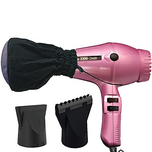 Turbo Power Twin Turbo 3200 Pink Hair Dryer with Metal Mesh Diffuser - Professional Blow Dryer for Fast Drying & Styling - Perfect for Salon, Home Use & Travel (2-Piece Bundle)