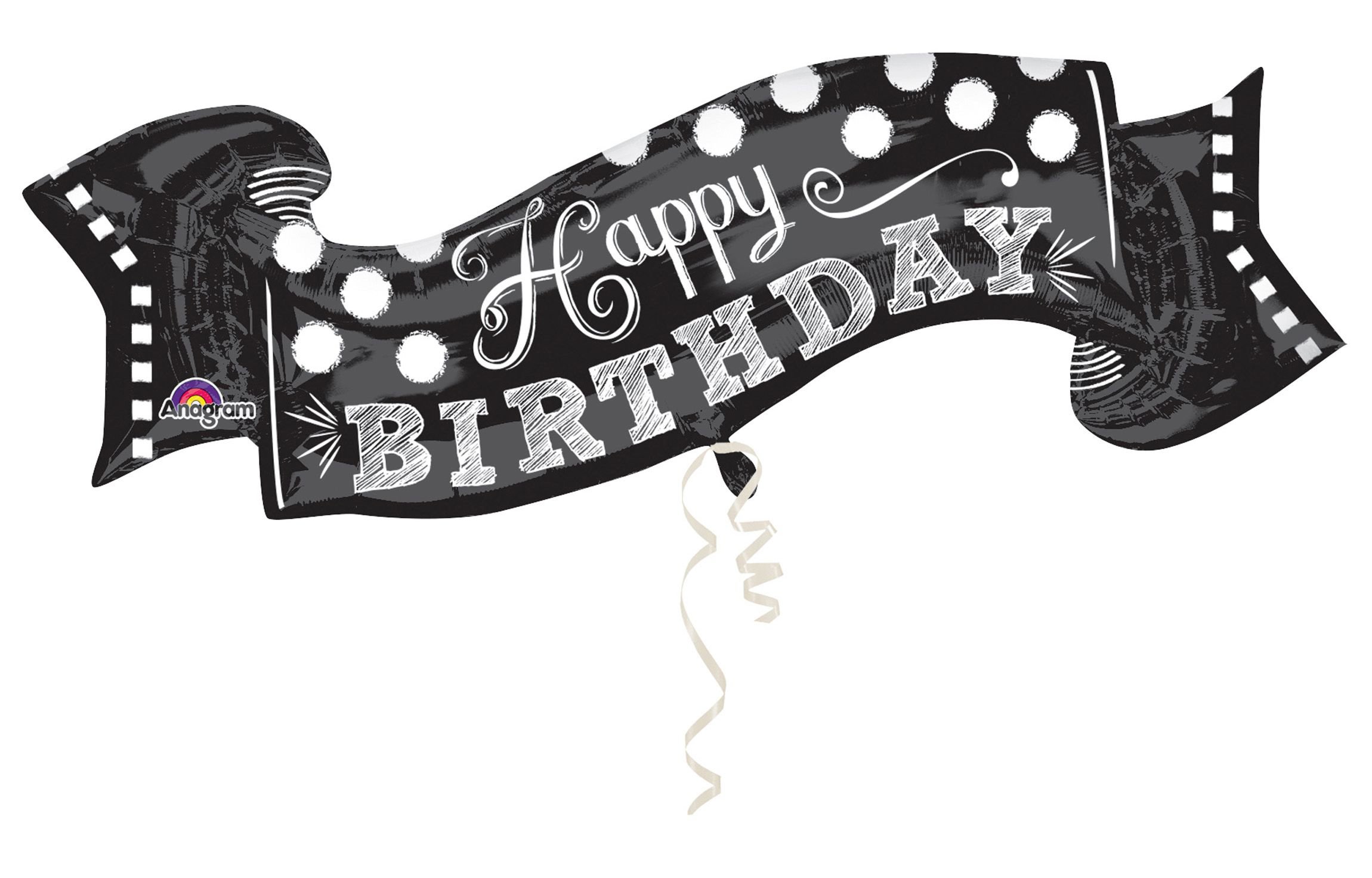 Jumbo Chalkboard Birthday Balloon - Reusable Happy Birthday Decor with Chalk Marker - Perfect for Parties, Baby Showers & Anniversary Celebrations