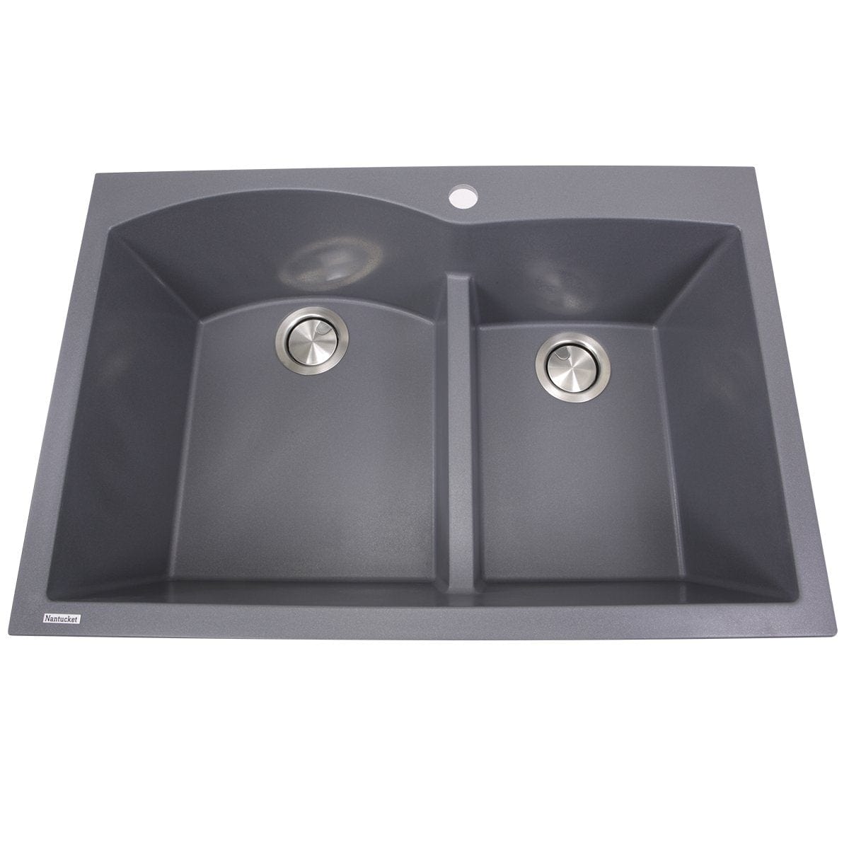 Nantucket 60/40 Double Bowl Granite Composite Sink with Titanium Coating - Dual Mount Kitchen Sink for Modern & Farmhouse Style Homes | Perfect for Busy Kitchens & High-Traffic Areas