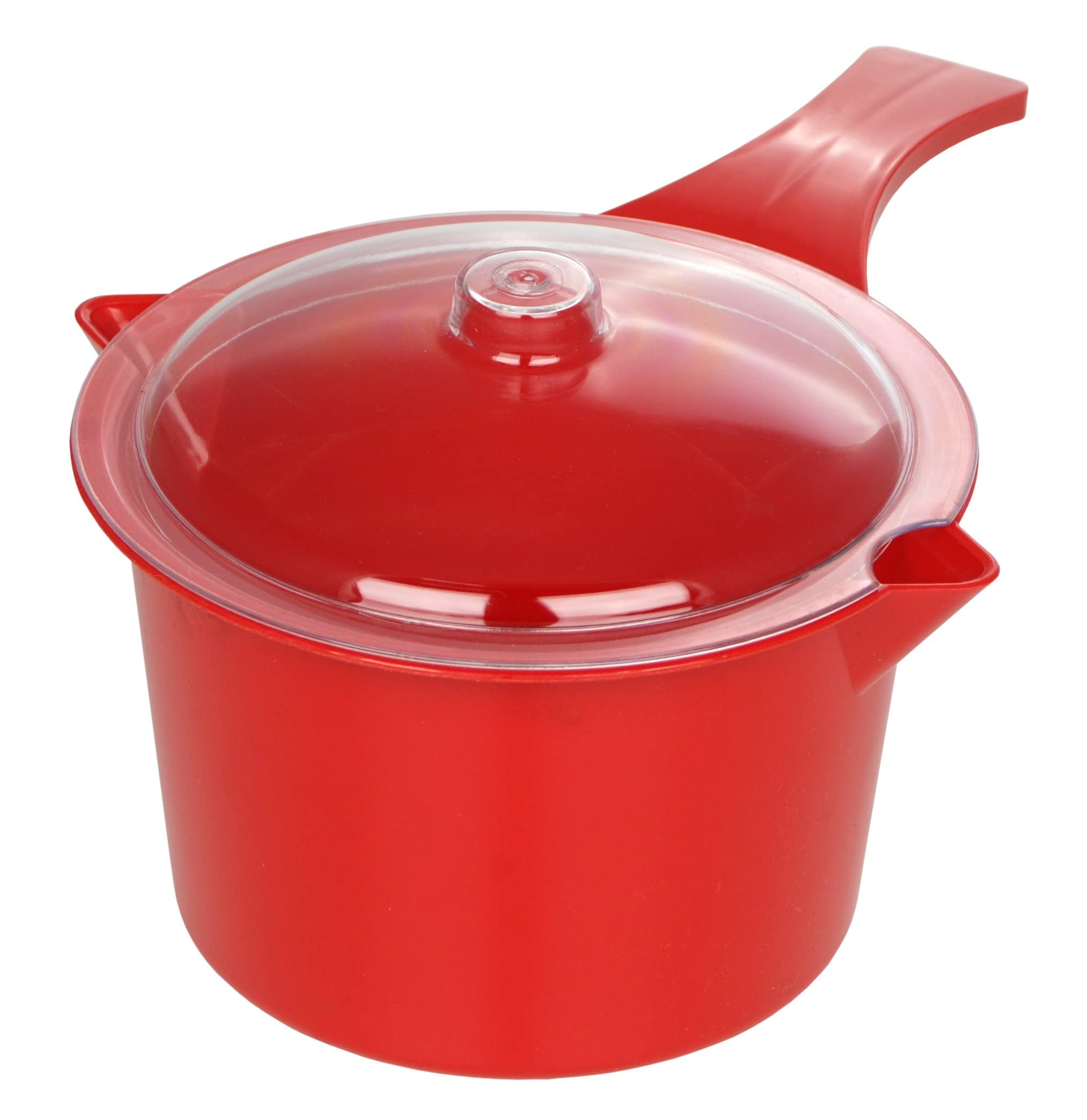BPA-Free Microwave Pot with Lid & Spout - 29oz/935ml Cooker & Steamer, Dishwasher Safe (Red) - Perfect for Quick Meals, Reheating & Meal Prep