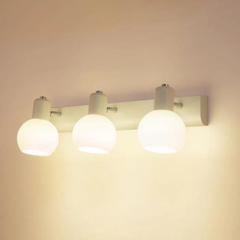 Modern White Round Glass Lampshade - Elegant Spotlight for Living Room, Bedroom & Office Lighting Decor