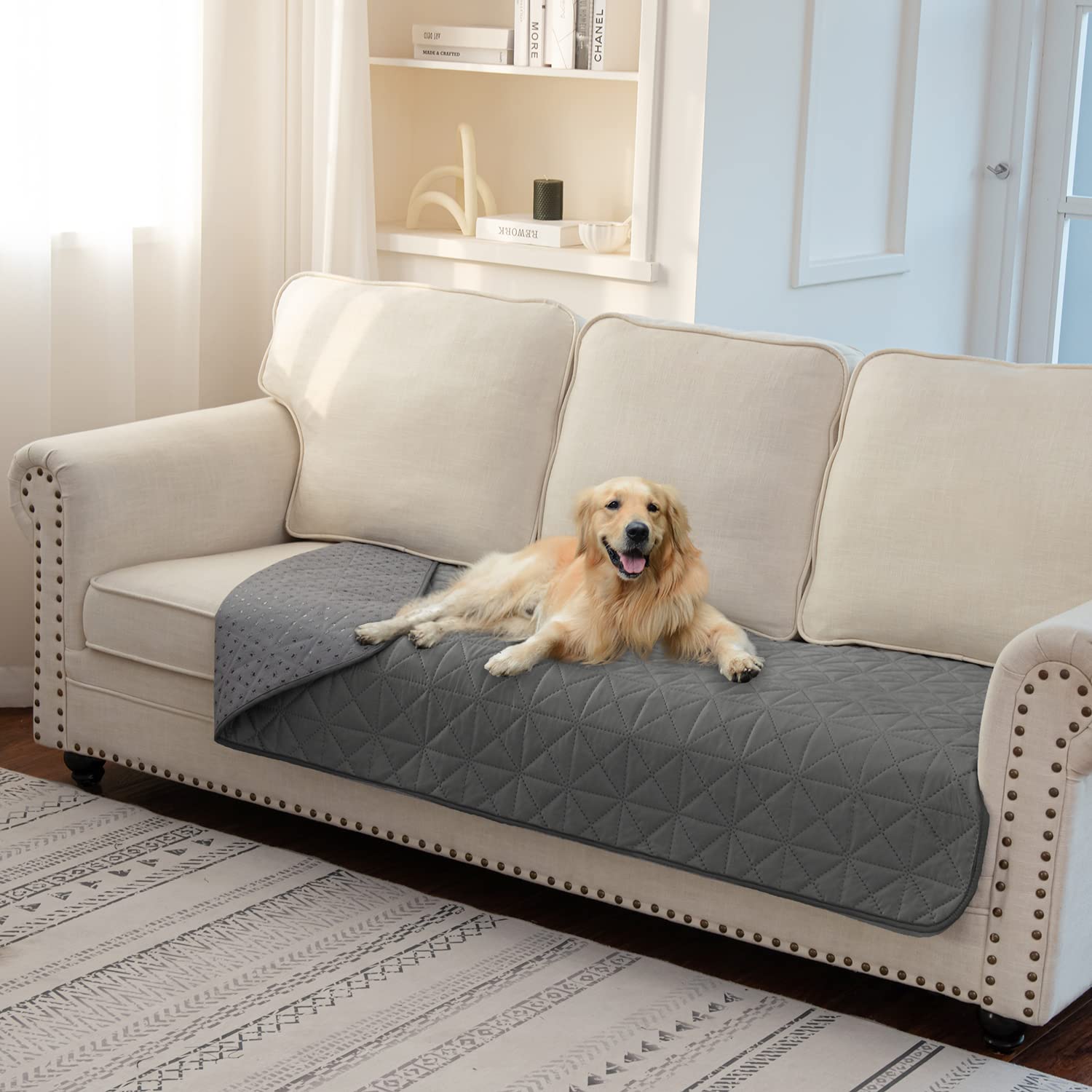 Waterproof Ameritex Sofa Cover for Dogs & Pets - Velvet Couch Cover for Seats, Loveseat & Chair - Machine Washable - Perfect for Pet Owners & Home Protection