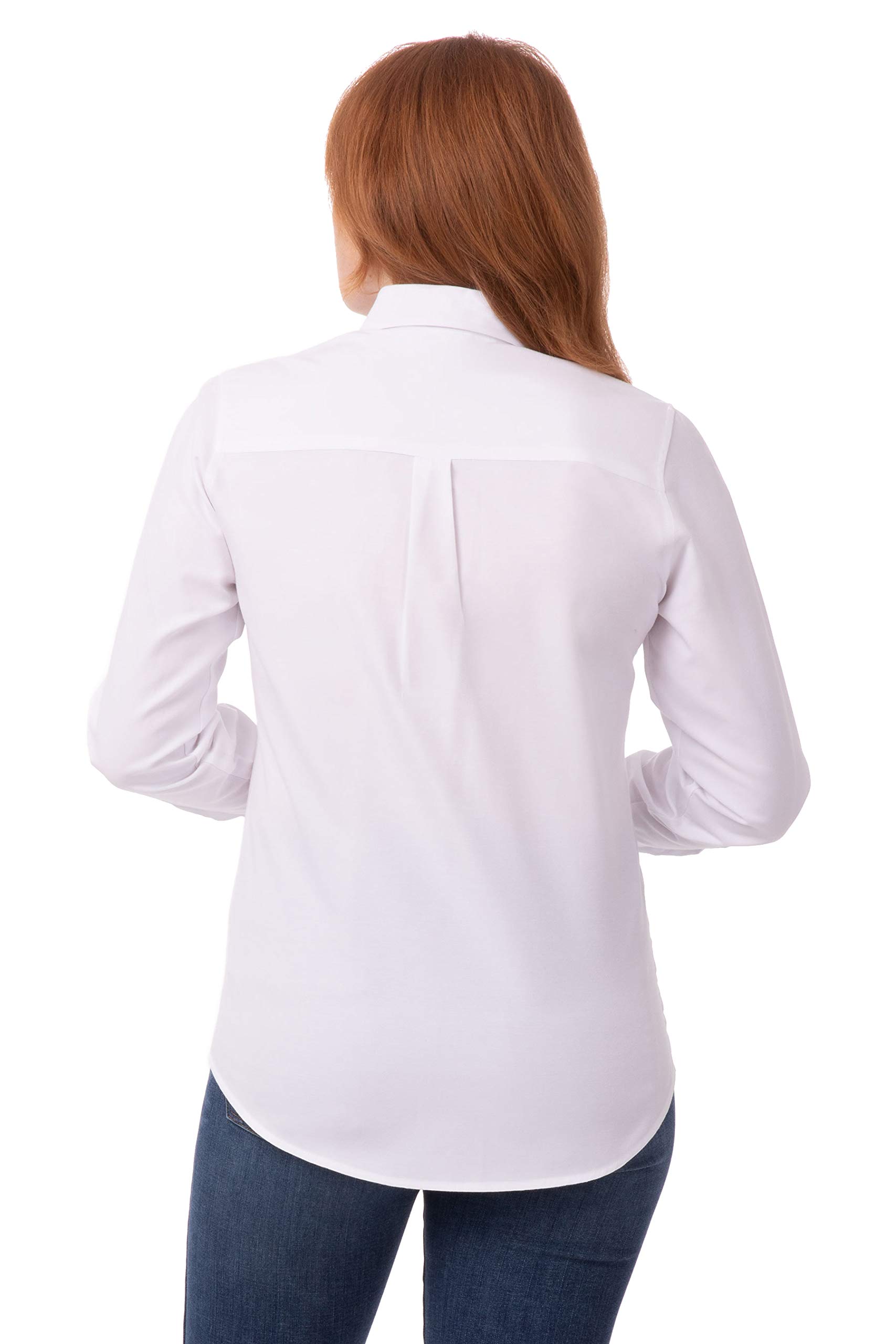 Chef Works Women's Oxford Dress Shirt - Professional Kitchen Uniform for Female Chefs & Waitresses - Perfect for Restaurants, Catering & Culinary Schools