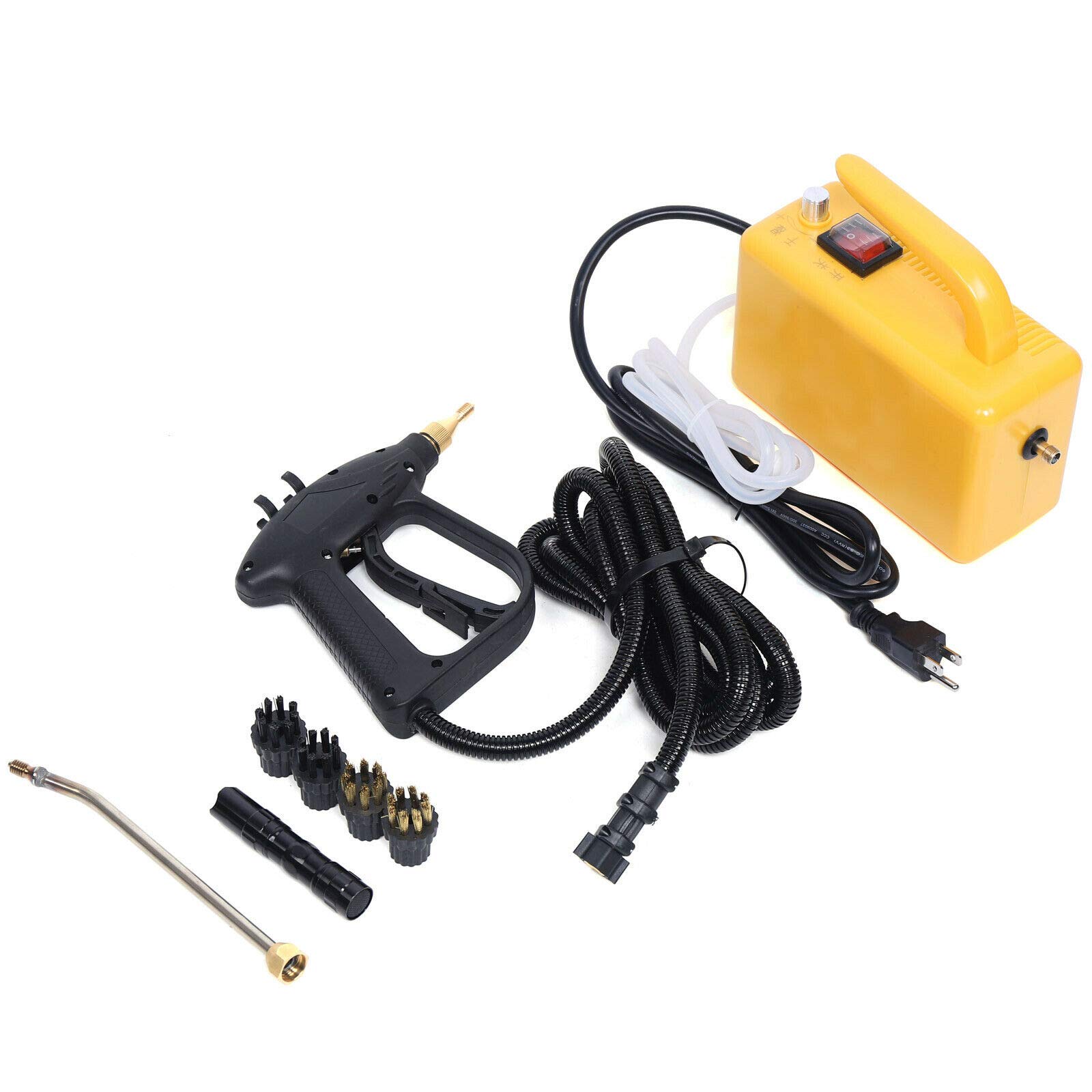 1600W High Pressure Handheld Steam Cleaner - Portable Steamer for Home, Kitchen, Car Detailing & Furniture Cleaning - 110V Yellow Steam Cleaner for Deep Cleaning & Sanitizing - Perfect for Upholstery, Tiles, Grout & Hard-to-Reach Areas