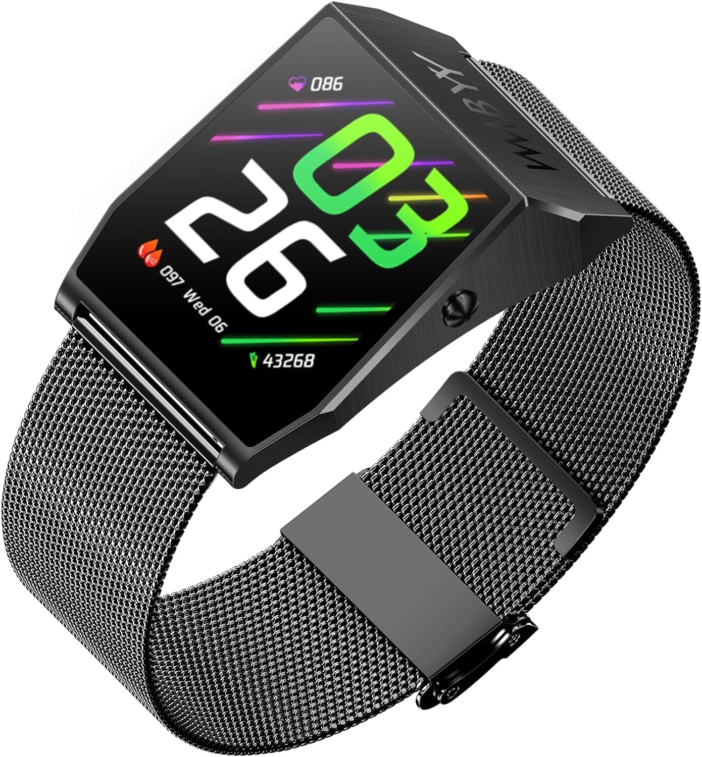 Smart Fitness Tracker with 24/7 Heart Rate Monitor, Blood Oxygen & Blood Pressure Tracking, Sleep Analysis, 24 Sports Modes, 5ATM Waterproof, 304 Stainless Steel - Activity Tracker for Men & Women - Perfect for Running, Swimming, Gym Workouts & Daily Health Monitoring