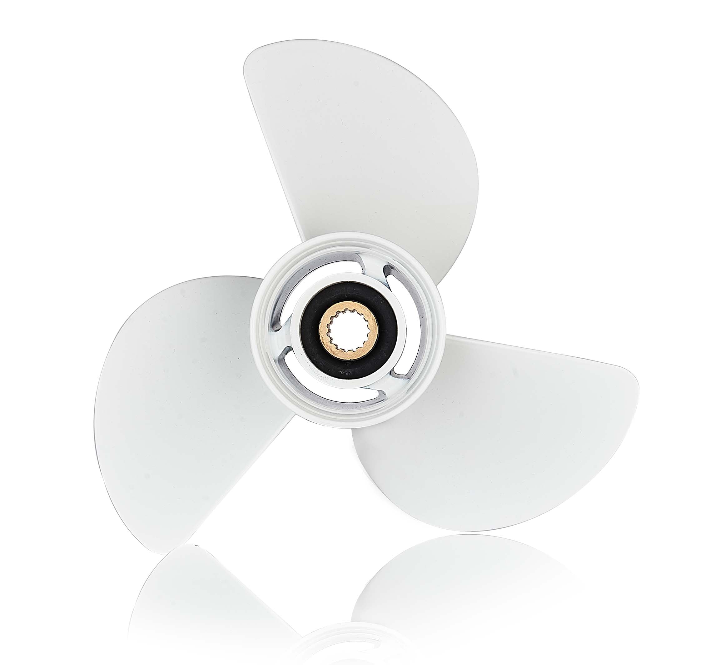 13.5x15-K Boat Motor Aluminum Alloy Propeller for Yamaha 60HP-130HP Outboard Engines - 3-Blade RH 15-Tooth White Replacement (Fits 6E5-45947-00-EL) - Perfect for Fishing, Boating & Water Sports