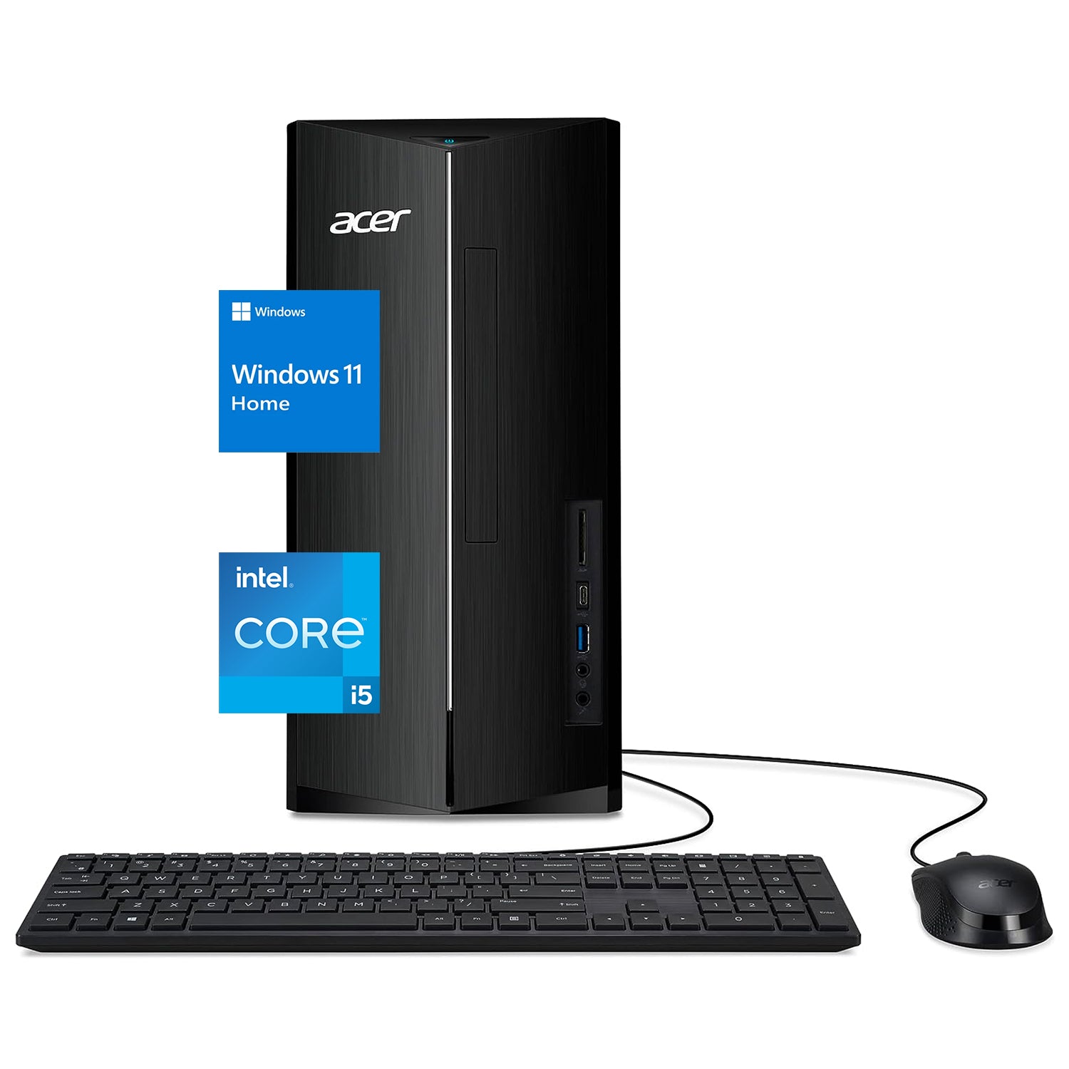 Acer Aspire Tower Desktop PC - Intel Core i5-13400 Processor, 8GB DDR4 RAM, 512GB PCIe M.2 SSD, Intel UHD Graphics, WiFi 6, Windows 11 Home (Black) - Perfect for Home Office, Gaming & Productivity