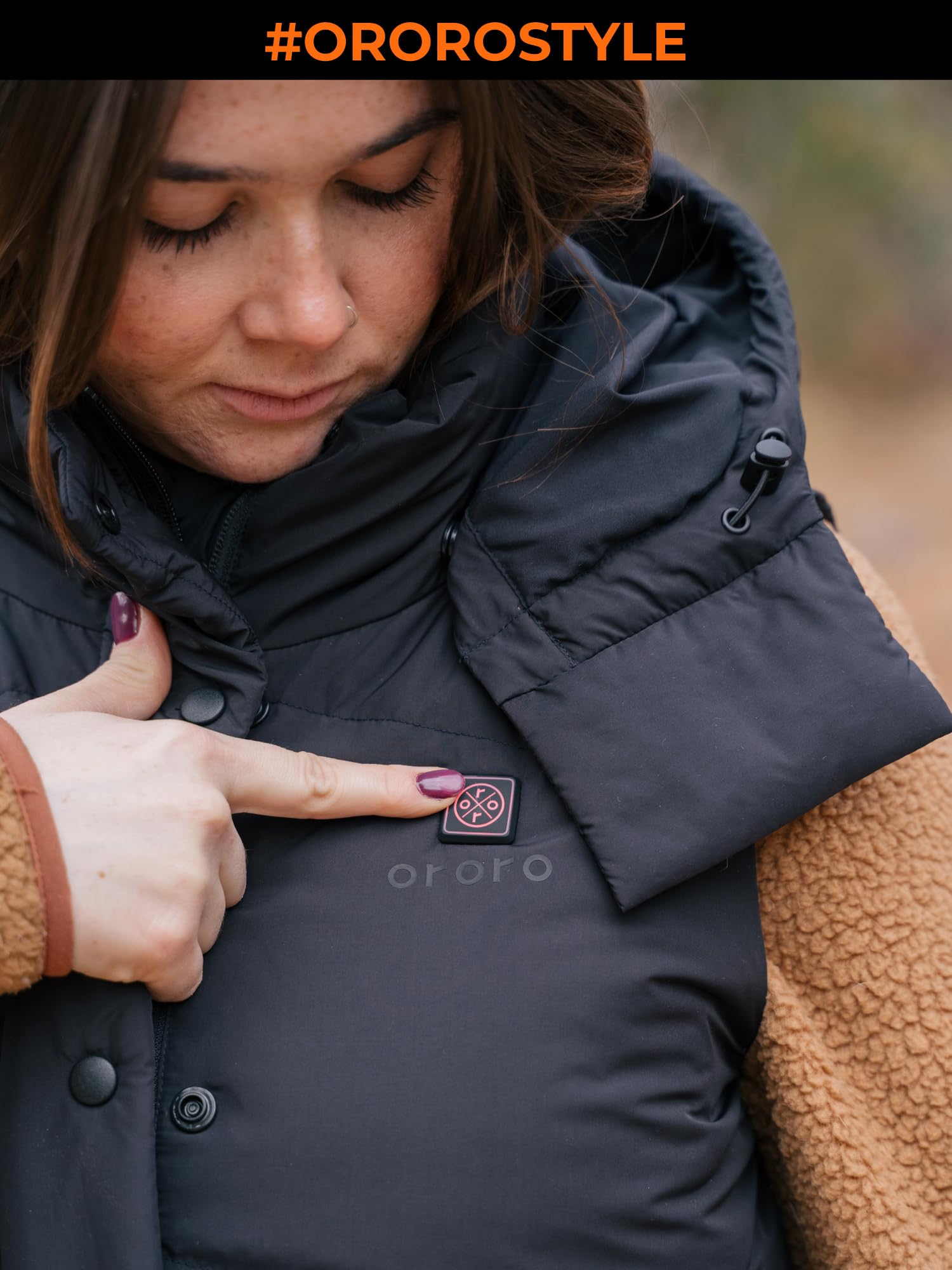ORORO Women's Heated Puffer Vest with Rechargeable Battery - Lightweight Down Cropped Jacket for Winter Warmth | Perfect for Outdoor Activities, Commuting & Cold Weather Fashion