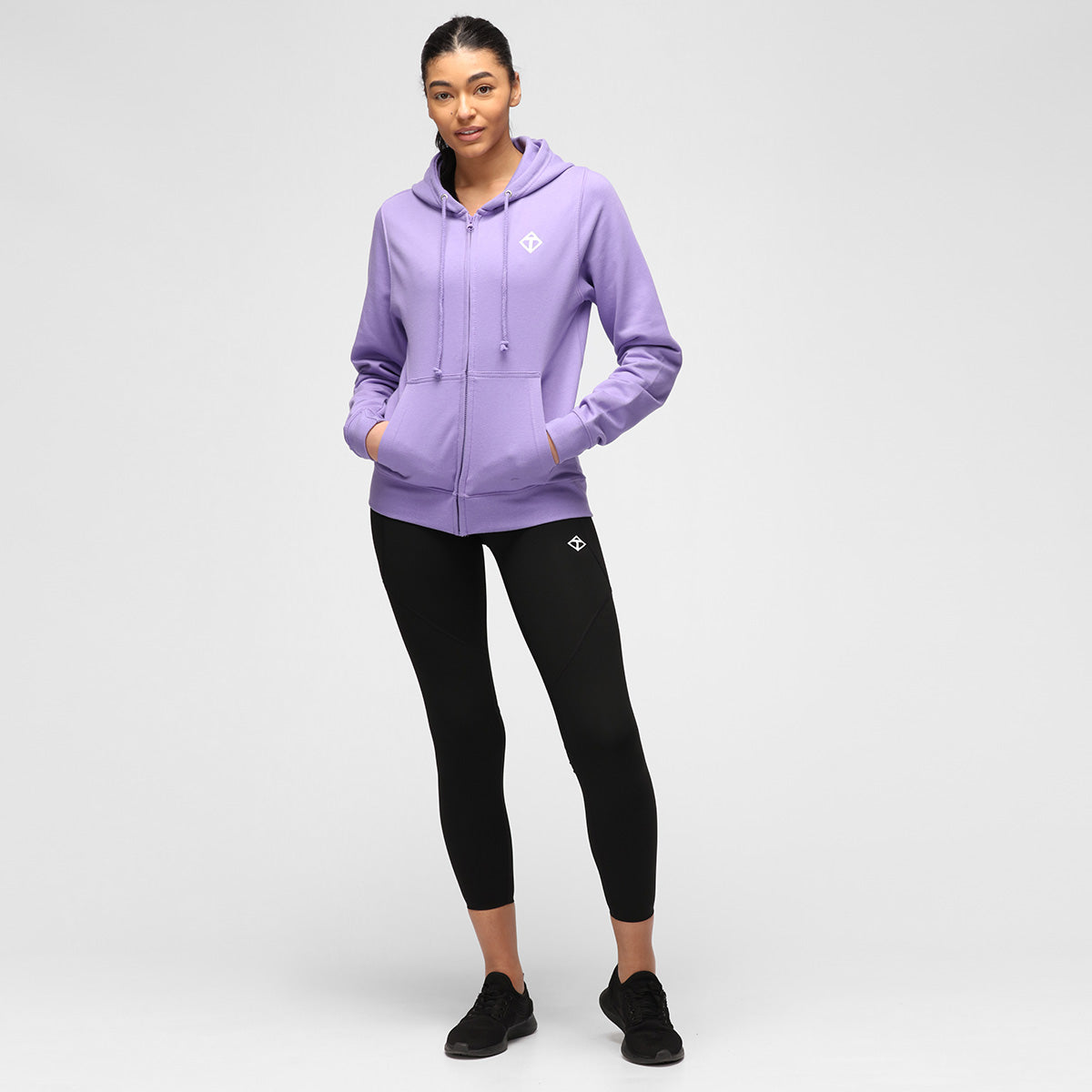 Lavender Diamond Women's Zoodie Hoodie - Cozy Fleece Pullover for Lounge, Travel & Casual Wear