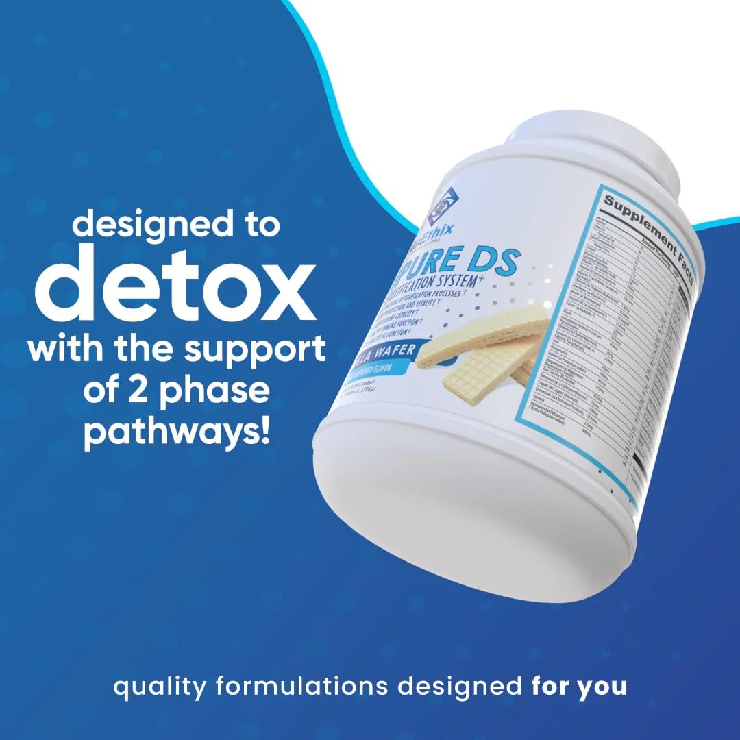 NuEthix Medipure DS Rice Protein Detox Supplement - Phase 1 & 2 Natural Body Cleansing System, Chocolate Flavor (Caffeine-Free, 21 Servings) | Supports Liver Health & Toxin Removal for Daily Wellness