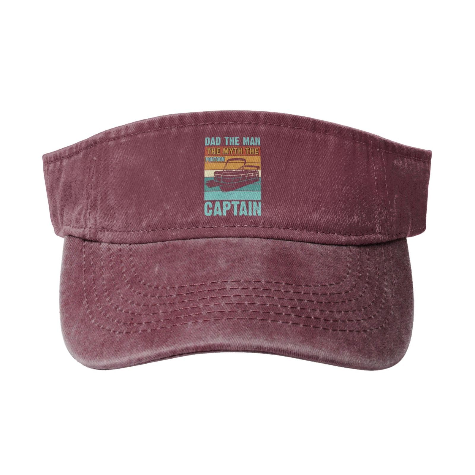 Vintage Adjustable Baseball Cap - Sun Visor Hat for Men & Women | Dad, The Man, The Myth, The Pontoon Captain | Golf, Boating & Outdoor Activities