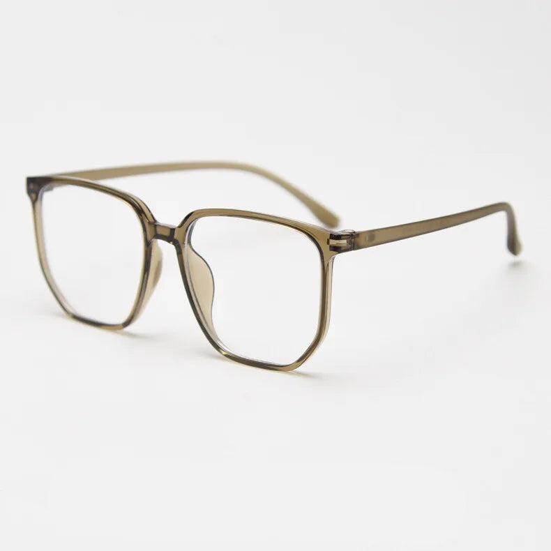 CCspace Unisex Full Rim Polygon Square TR90 Titanium Eyeglasses Frame 30833 - Lightweight & Durable for Work, Reading, and Fashion