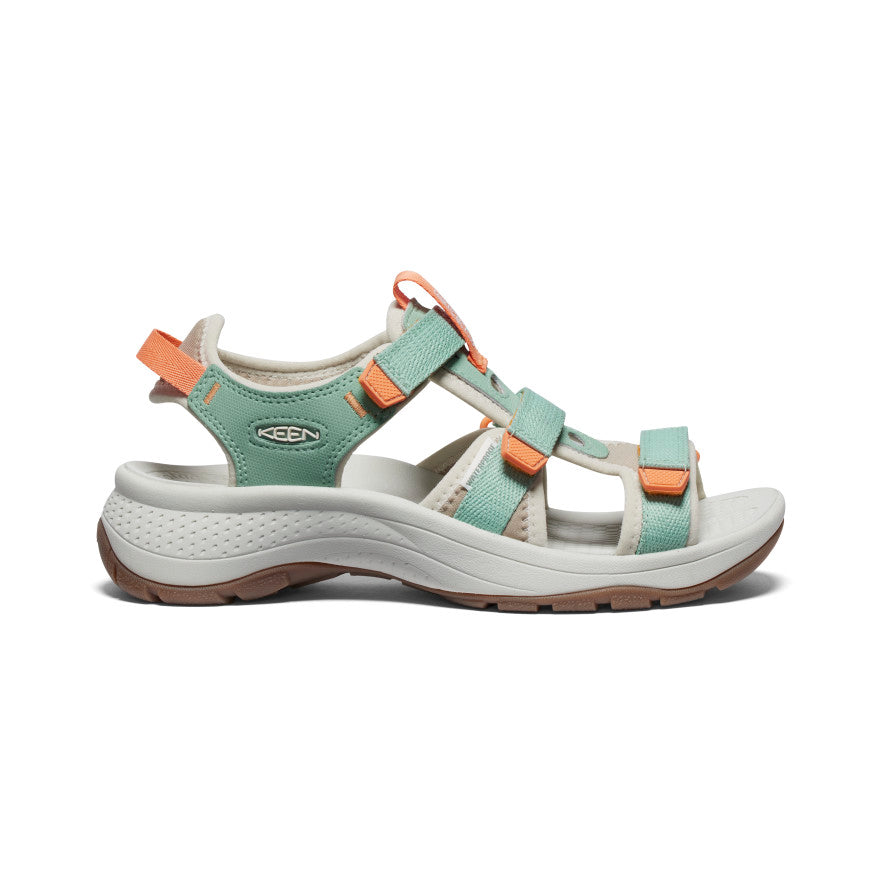 Women's Astoria West Open Toe Sandals - Granite Green & Tangerine | Comfortable Summer Casual Shoes for Beach, Vacation & Outdoor Activities