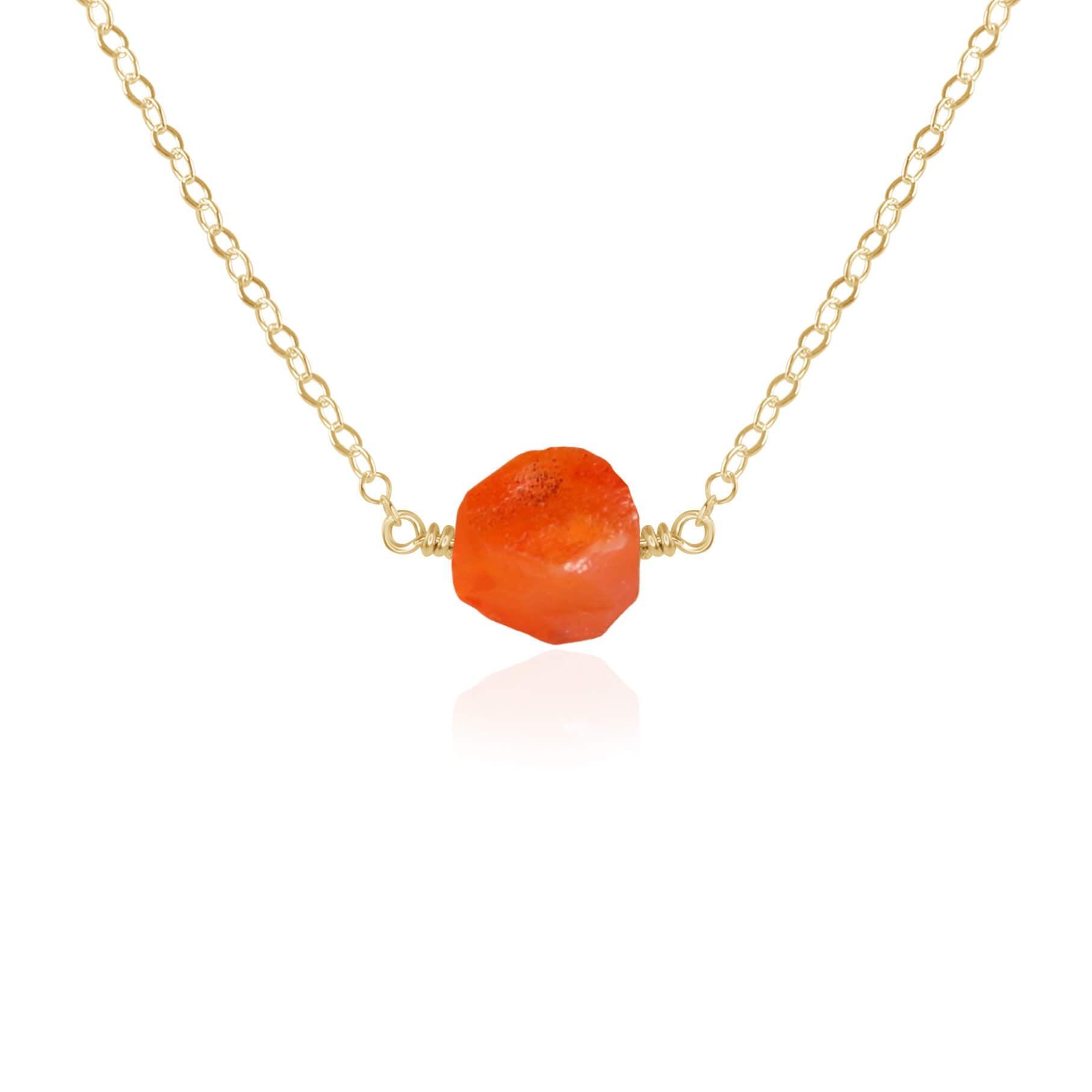 Raw Carnelian Crystal Nugget Necklace – Natural Gemstone Jewelry for Women, Healing Stone Pendant – Perfect for Meditation, Yoga & Spiritual Gifts