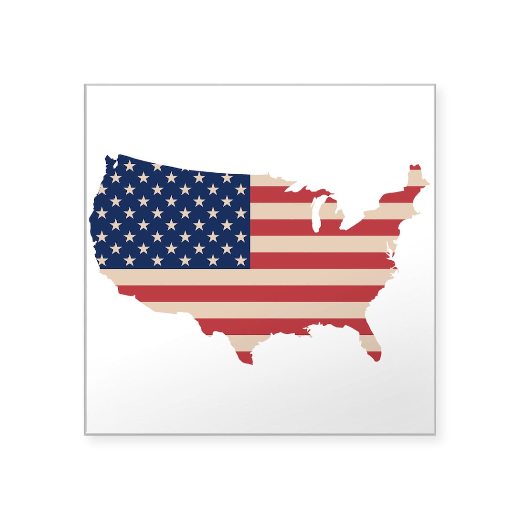 USA Flag Sticker - Patriotic Square Bumper Decal for Cars, Laptops & Windows | Durable Vinyl American Flag Car Sticker for Vehicles, Notebooks, Coolers | Perfect for 4th of July, Memorial Day & Patriotic Events