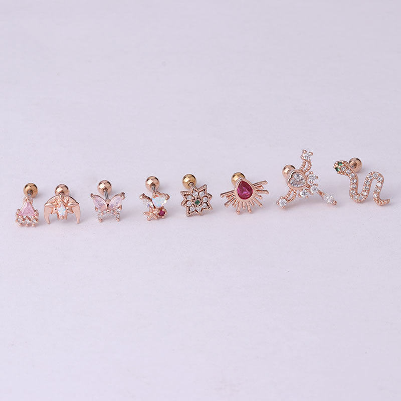 20G Cartilage Tiny Stud Earrings - Animal Shaped Piercing Jewelry for Women | Perfect for Daily Wear, Parties & Gifts