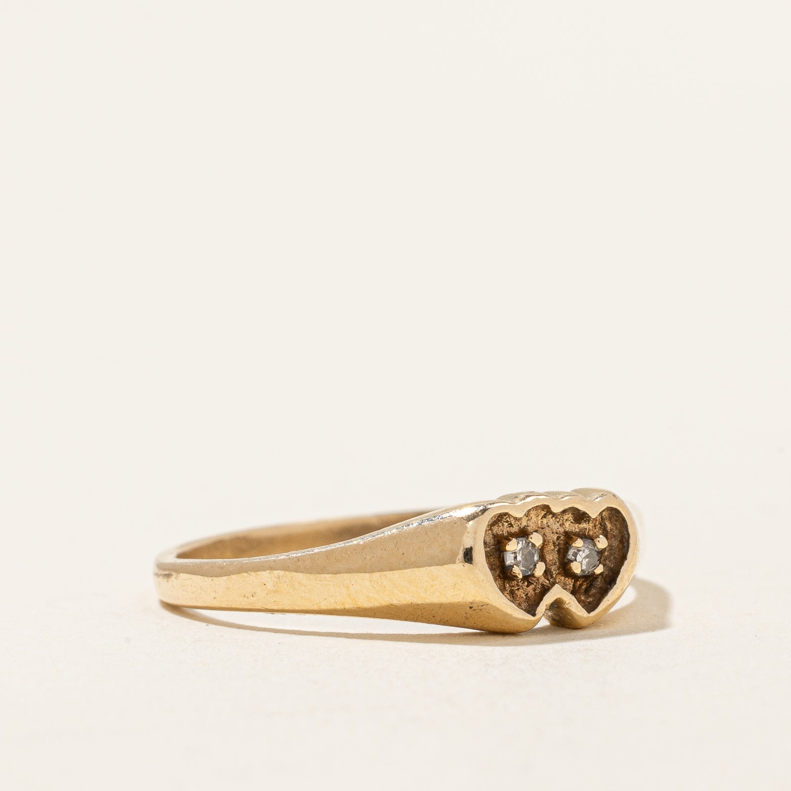 0.02ctw Double Heart Diamond Ring - Size 6.25 - Elegant Promise & Engagement Jewelry Gift for Her - Perfect for Anniversaries, Valentine's Day & Romantic Occasions
