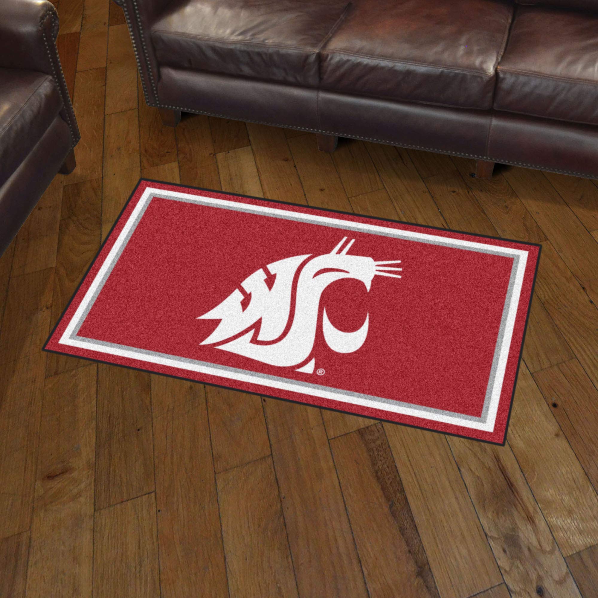 FANMATS 19793 NCAA Washington State Cougars 3ft x 5ft Plush Area Rug - Premium Sports Fan Rug for Home Decor, Game Room & Tailgating Mat | Perfect for Dorm Rooms, Man Caves & Football Parties