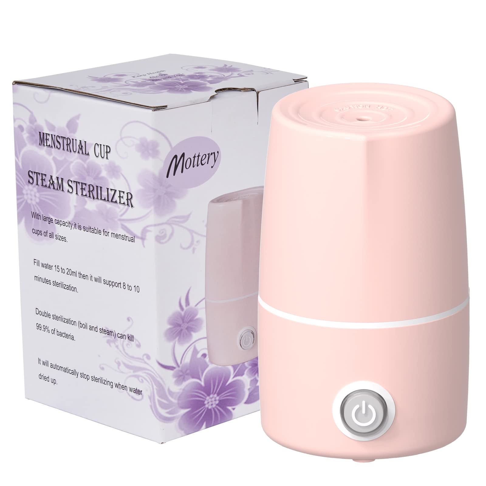 Sterilizer for Menstrual Cups - High-Temperature Steam Cleaner Machine Kills 99.9% Germs in 8 Minutes | Feminine Hygiene Product | Leak-Proof Design (Pink) | Perfect for Travel, Home & Office Use