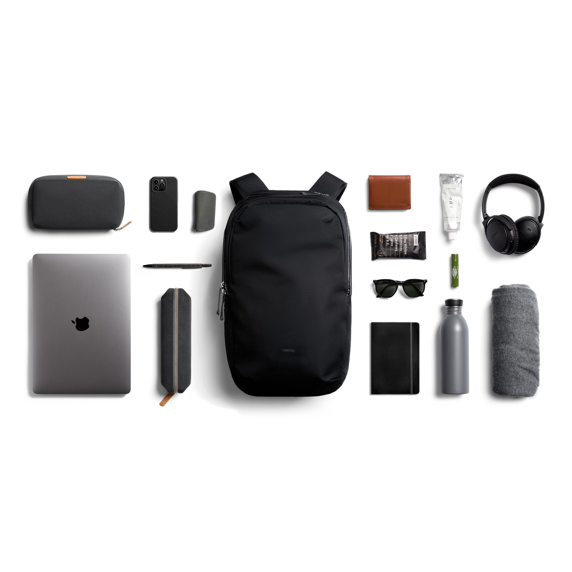 Bellroy Via Backpack - Lightweight Waterproof Travel Backpack for Men & Women - Perfect for Commuting, Hiking & Everyday Use (Black)