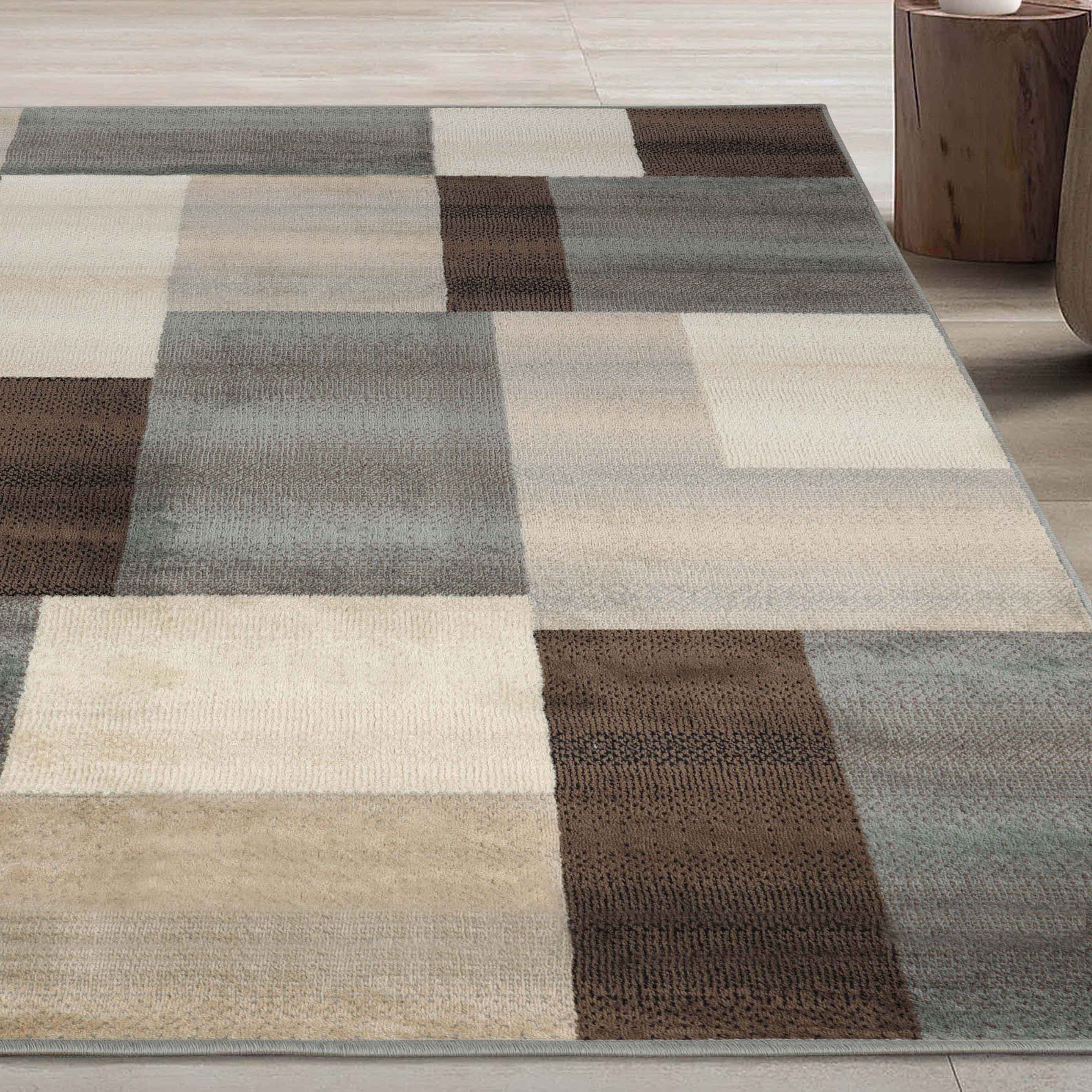 Clifton Modern Geometric Patchwork Area Rug or Runner Rug - Stylish Home Decor for Living Room, Bedroom & Office - Soft & Durable Floor Covering