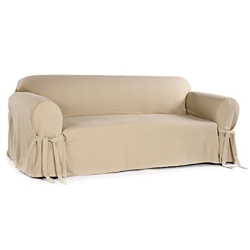 Soft Cotton Brushed Twill Loveseat Slipcover - Red | Durable & Stylish Sofa Protector for Living Room, Apartment, or Office