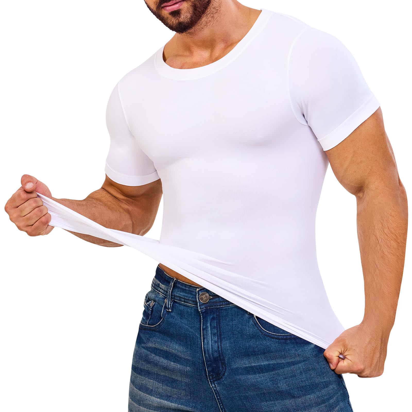 Men's Compression Shirt - Slimming Body Shaper for Tummy Control & Gynecomastia | Gym & Daily Wear