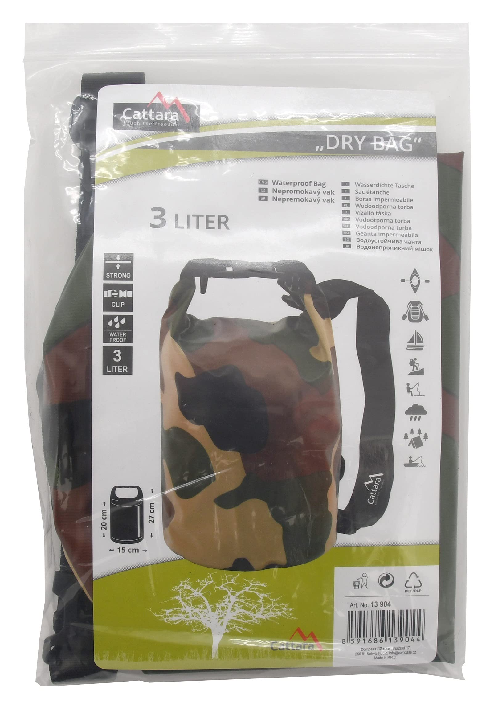 13904 3L Waterproof Dry Bag - Lightweight & Durable for Kayaking, Hiking, Camping & Beach Activities