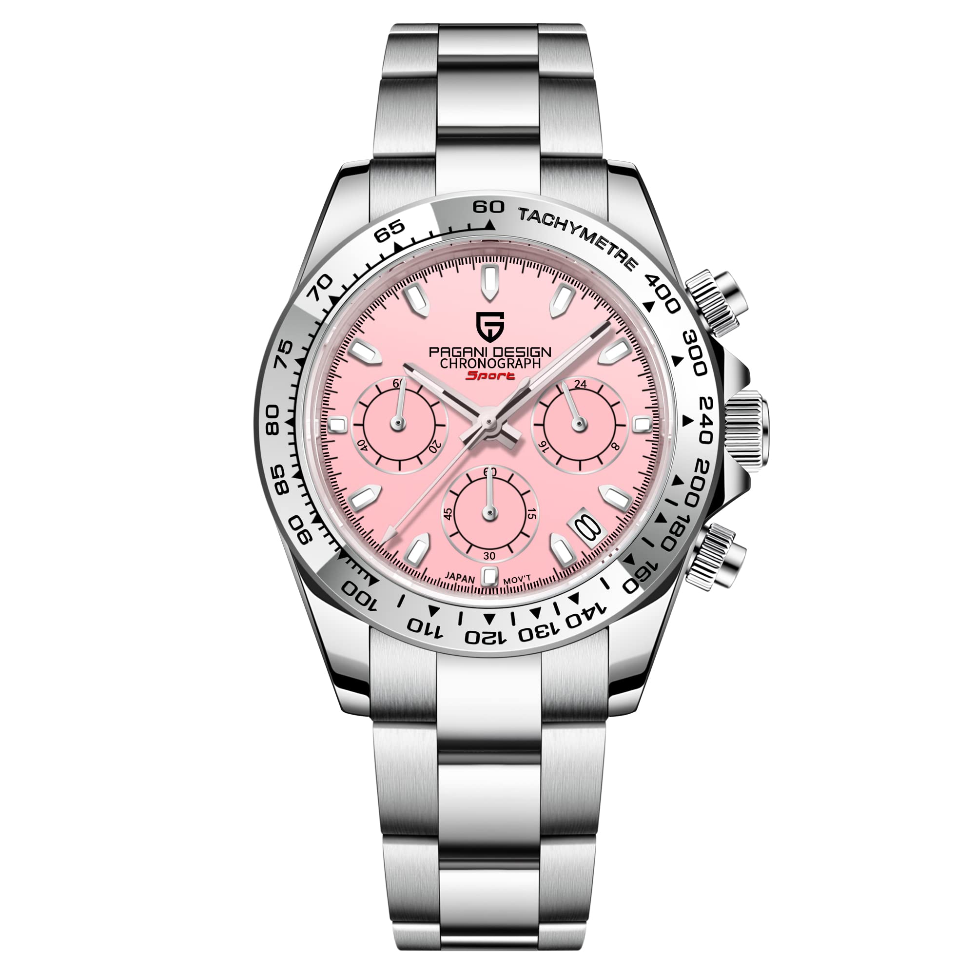 Pagani Design Classic Men's Luxury Chronograph Watch - Japanese VK63 Quartz Movement, 100m Waterproof Stainless Steel Business Watch for Office, Formal Events & Daily Wear