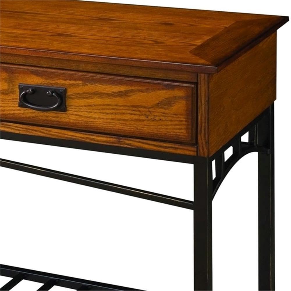 Pemberly Row 2-Drawer Modern Wood Console Table in Distressed Oak - Stylish Entryway Sofa Table for Hallway, Living Room & Home Decor