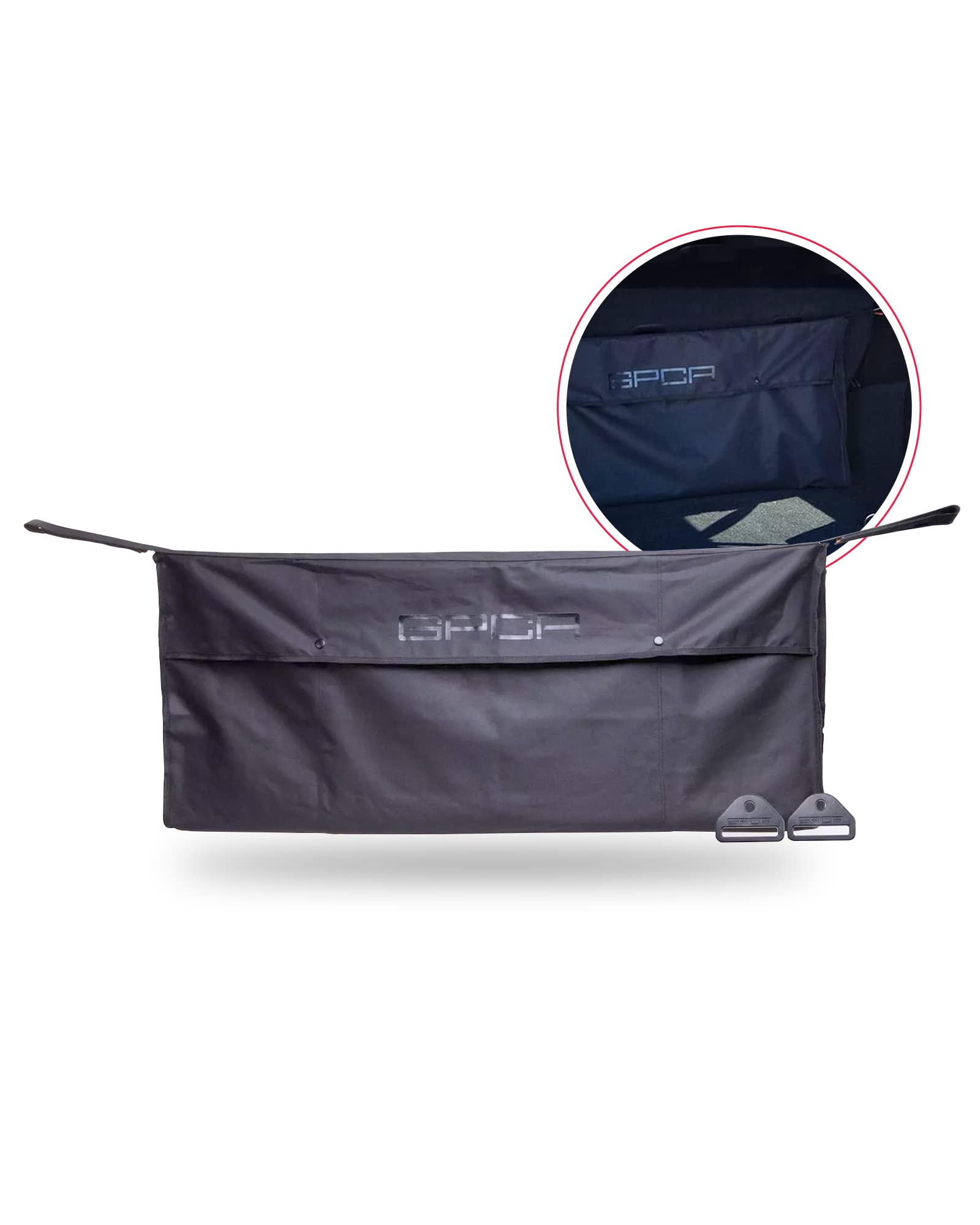 GPCA Car Trunk Organizer - Multifunctional Cargo Organizer for Jeep Wrangler JL, JK, 4xe (2DR & 4DR) | Easy Install Backseat Pocket & Tailgate Cover | Perfect for Road Trips, Camping & Outdoor Adventures
