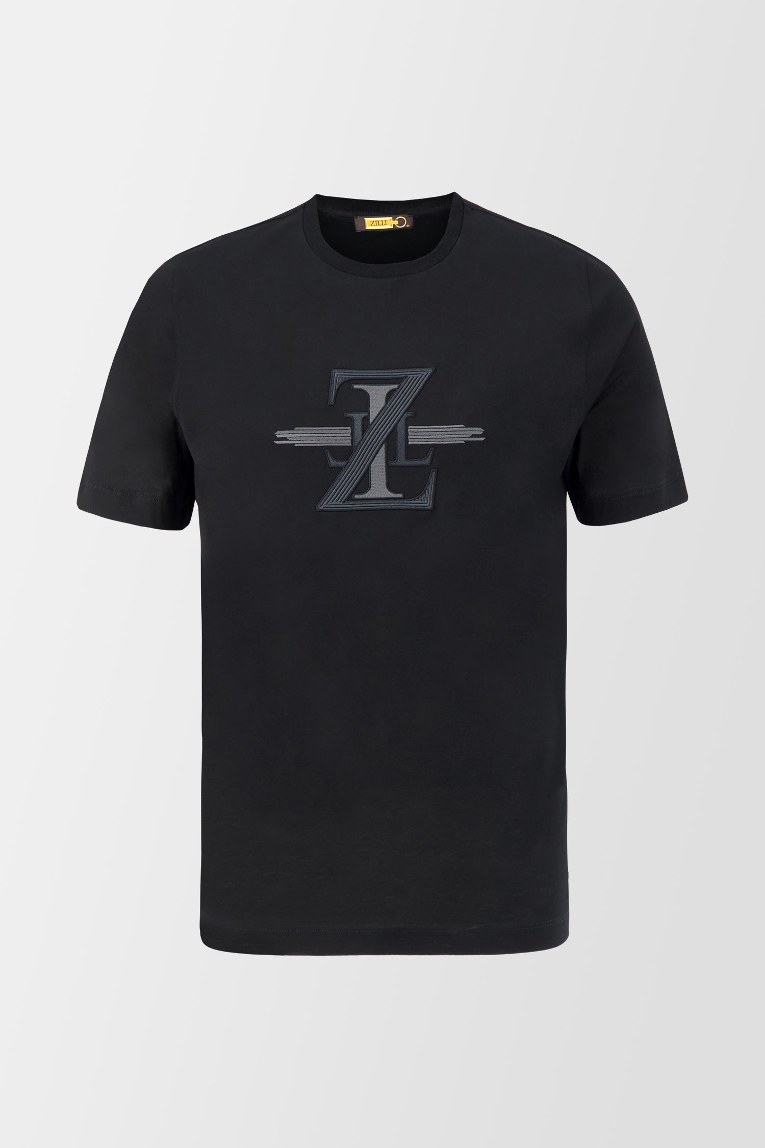 Zilli Black Embroidered T-Shirt for Men - Stylish Casual Wear for Everyday Outfits & Summer Fashion