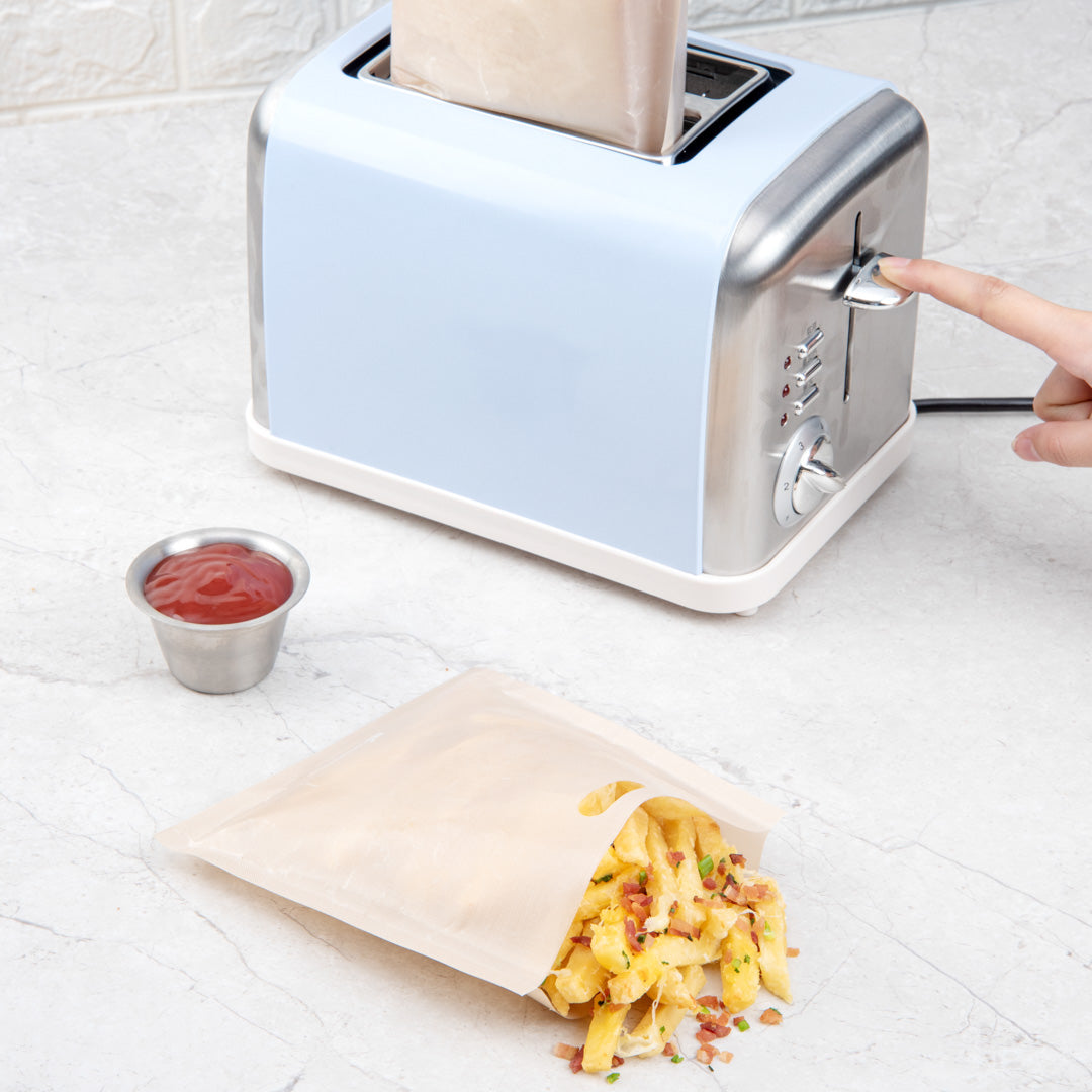 Non-Stick Heat Resistant Toaster Bags - Kraft Plastic Small Toaster Bags (6.5