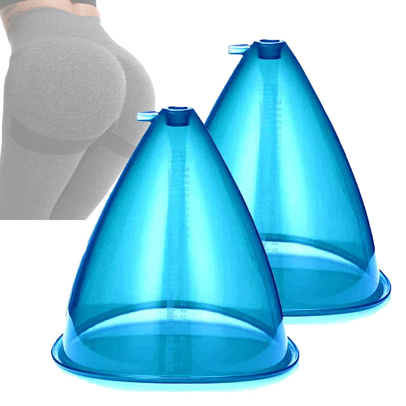 DEWE Vacuum Cupping Cup Set - 160ml Ultra-Strong Suction for Buttocks Lifting & Body Sculpting | Massage Therapy, Beauty Enhancement, Skin Tightening | Perfect for Home Spa, Post-Workout Recovery & Cellulite Treatment (Blue)