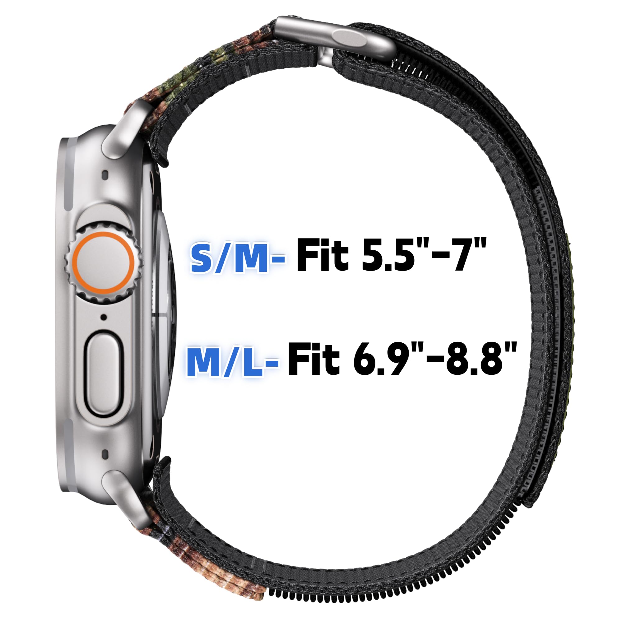 PremiFit Ultra Nylon Band for Apple Watch Ultra 2/Ultra 49mm, Series 9/8/7 45mm, SE2/SE/6/5/4 44mm - Durable Sport Strap for Men & Women - Perfect for Running, Gym Workouts & Outdoor Activities