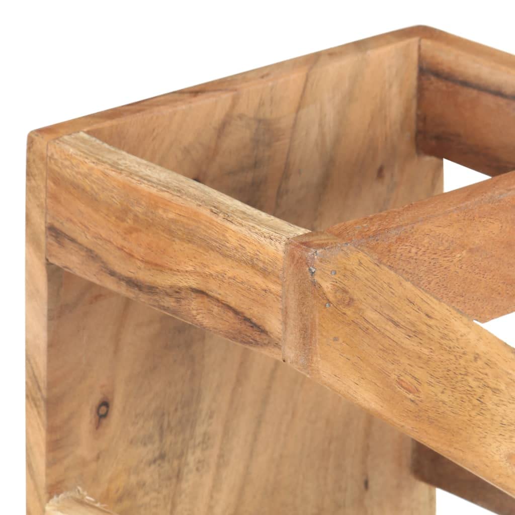 SKM 5-Bottle Acacia Wood Wine Rack - Premium Solid Wood Wine Storage for Kitchen, Dining Room, or Bar Display - Perfect for Home, Restaurant, and Wine Cellar Organization