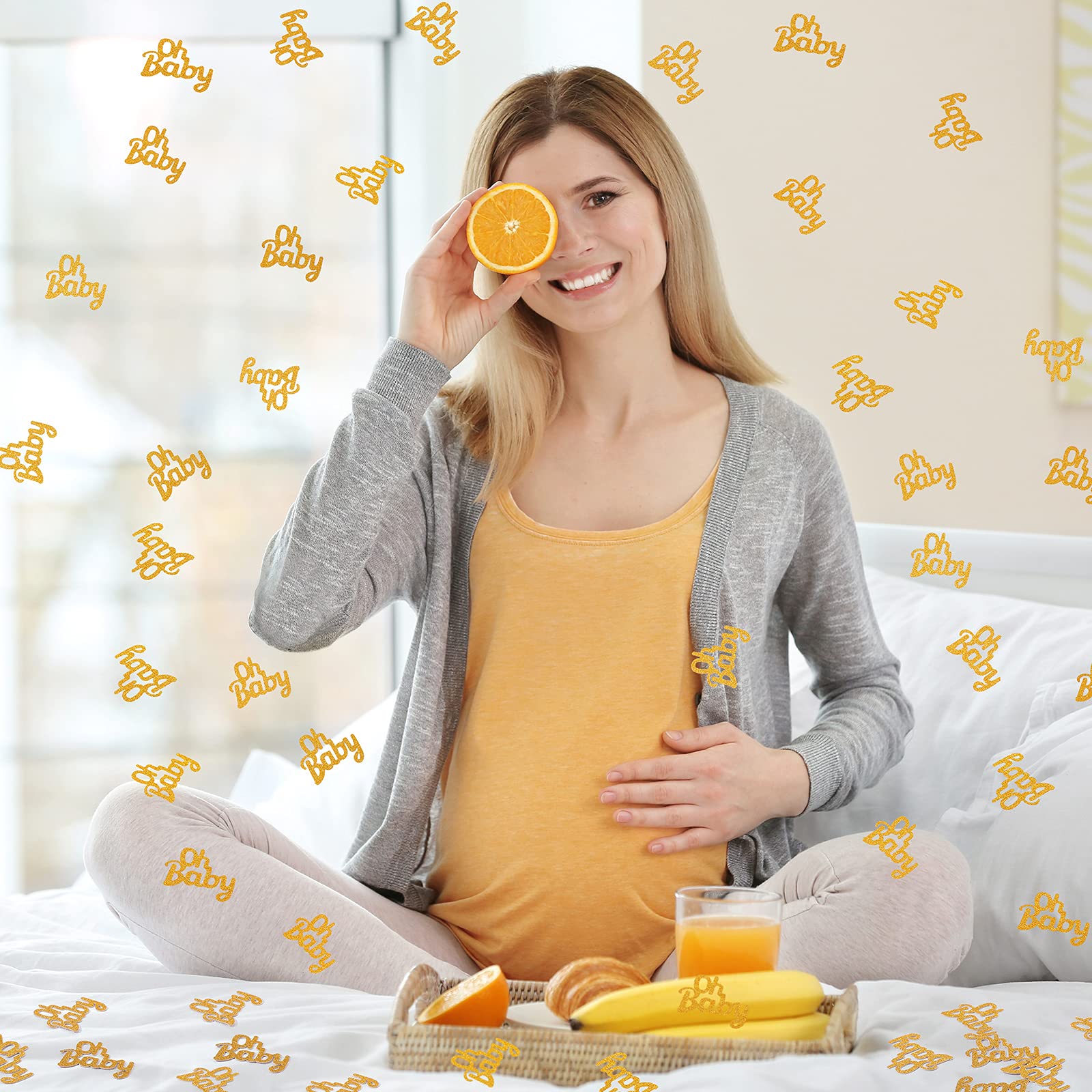 100 Pieces Gold Glitter Baby Confetti - Cute Baby Shower Decorations for Gender Reveal, Birthday Parties & Table Sprinkle - Perfect for Baby Showers, Nursery Decor and Special Celebrations