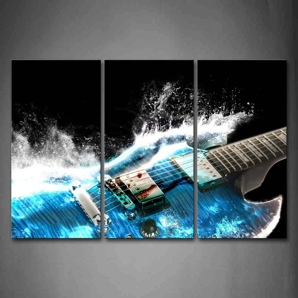 Guitar Wall Art Canvas Print - Music Room Decor, Studio Wall Painting, Musical Picture for Living Room & Kitchen - Perfect for Home, Office & Gift Giving